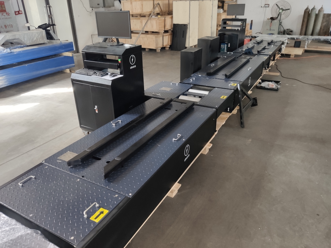 2輪バイク試験ライン ブレーキ力 車軸荷重 スピードメーター クランプ ホイールアライメント ヘッドライトテスター