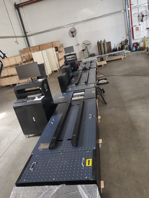 2輪バイク試験ライン ブレーキ力 車軸荷重 スピードメーター クランプ ホイールアライメント ヘッドライトテスター