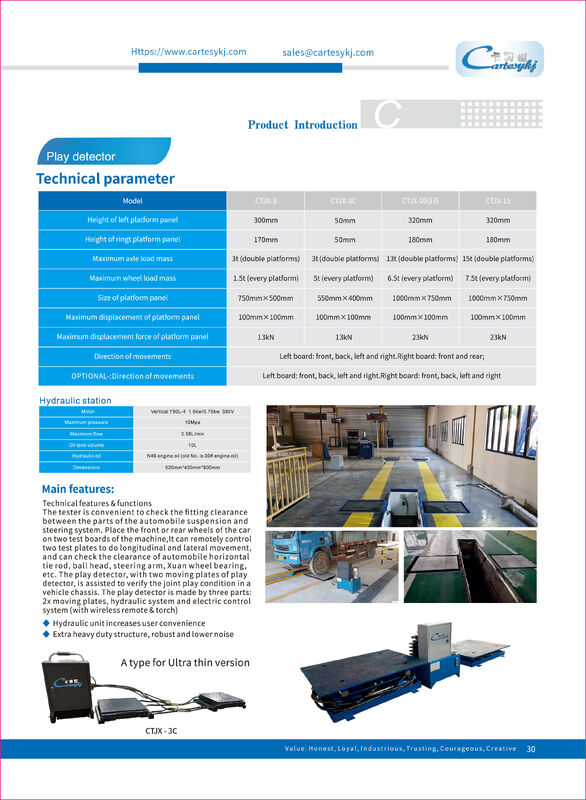 Cartesykj CTJX-3C  low profile ultra-thin Vehicle Play Detector Joint Play Detector Vehicle Inspection Equipment For Cars